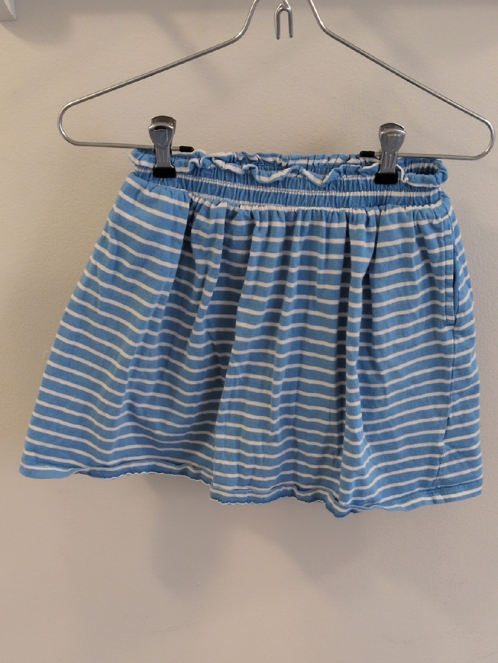 Lands End Girls Skort Blue Striped Size 10